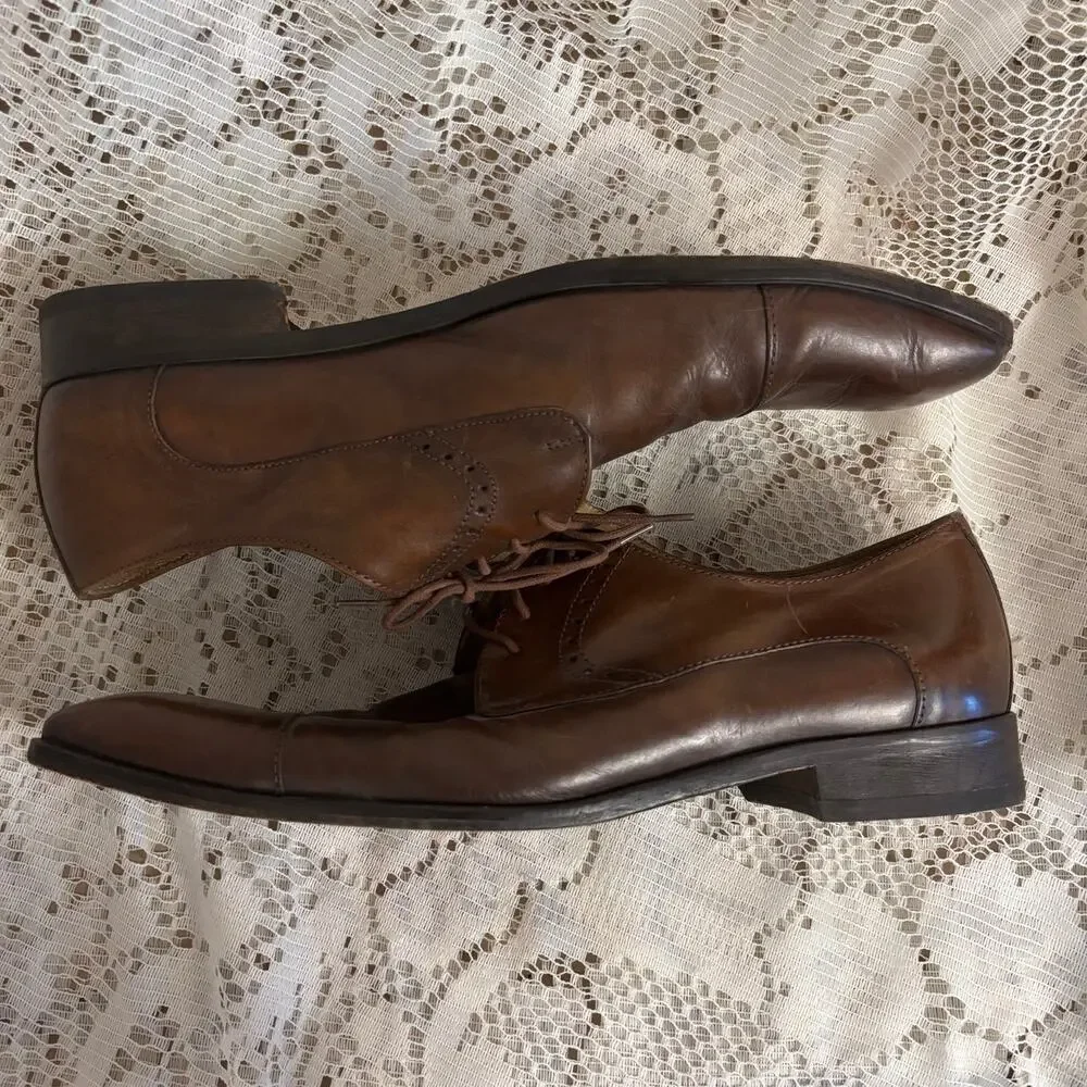 Mercanti Fiorentini Men's US 10.5 M Brown Leather Oxfords Shoes